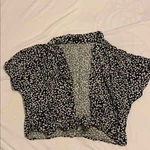 Tie front button down blouse